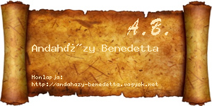 Andaházy Benedetta névjegykártya